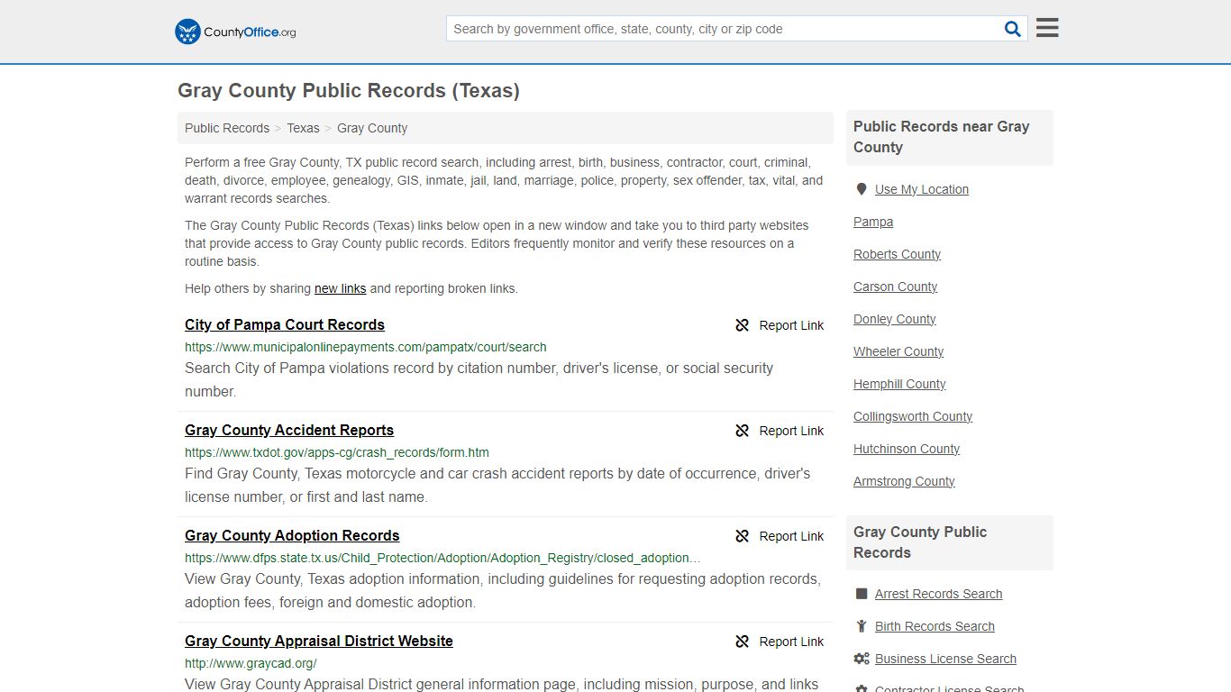 Gray County Public Records (Texas) - County Office